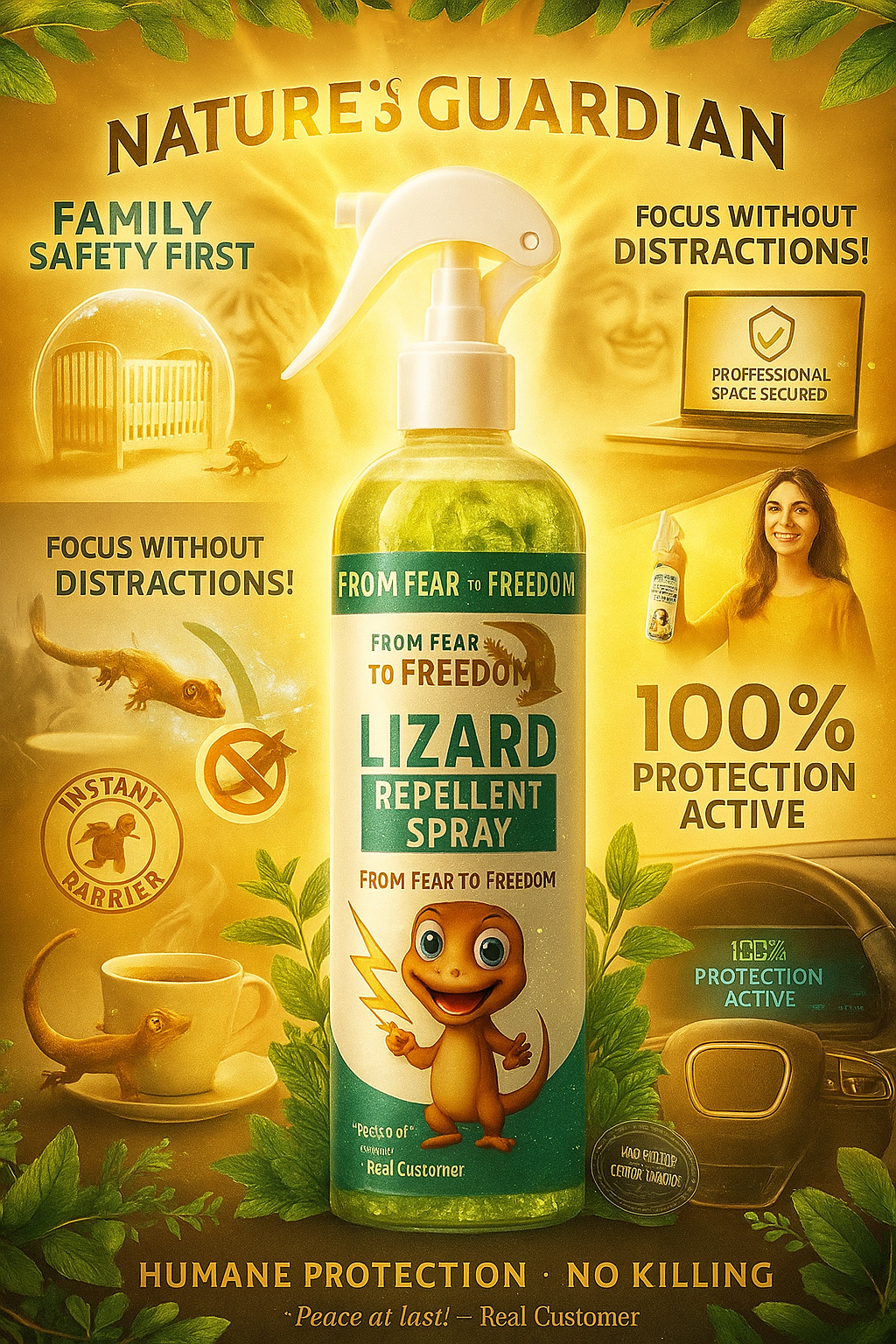Advance Formula Lizard Repellent Spray-Plant-Powered Home Protection(250ml*2) - Hommzy 