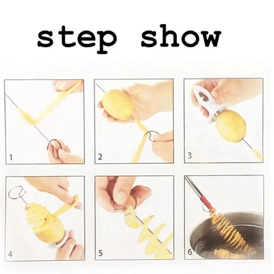 Potato Slicer Spiral Cutter, Tornado Potato Slicer, Twisted Potato Slicer, Potato Tornado Chips Making Tool - Hommzy 